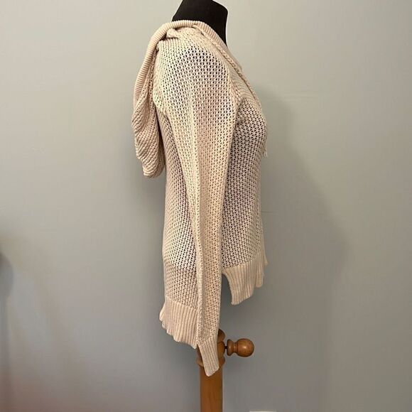 Roxy Women's Tan Sheer Open Knit Long Sleeve Sweater - Picture 5 of 8